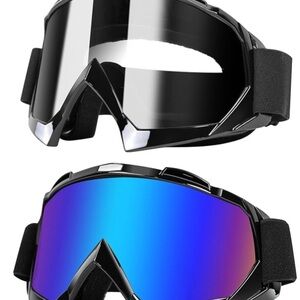 Set of 2 Motorcycle Dirt Bike Protective Goggles New Never Used Black Frames